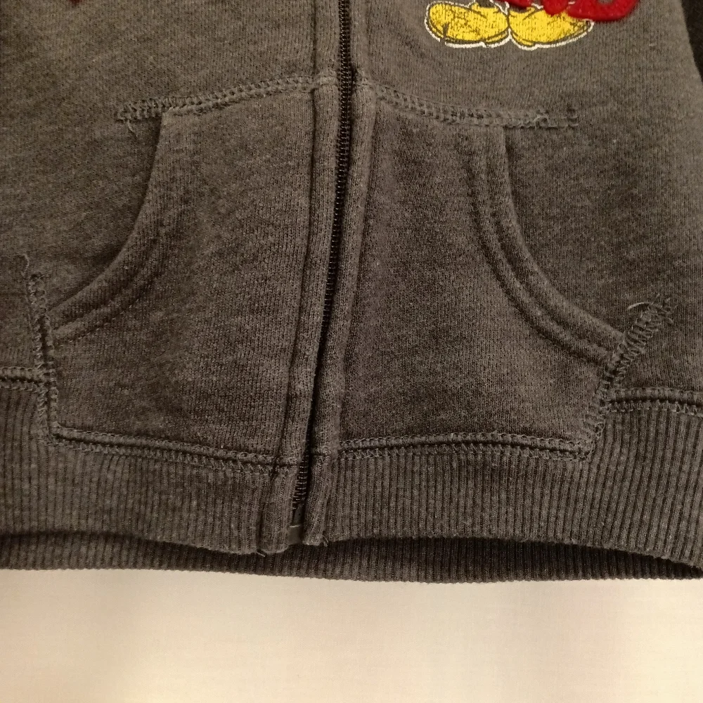 Kids Disney Parks Disneyland Zip Hoodie Fleece Jacket Retro Patches Size 12 mo